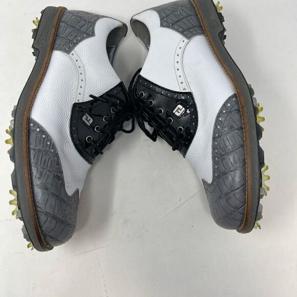 Foot Joy White Black Gray Dryjoys Premiere Series Wilcox Golf Shoes Size 8 main image 5
